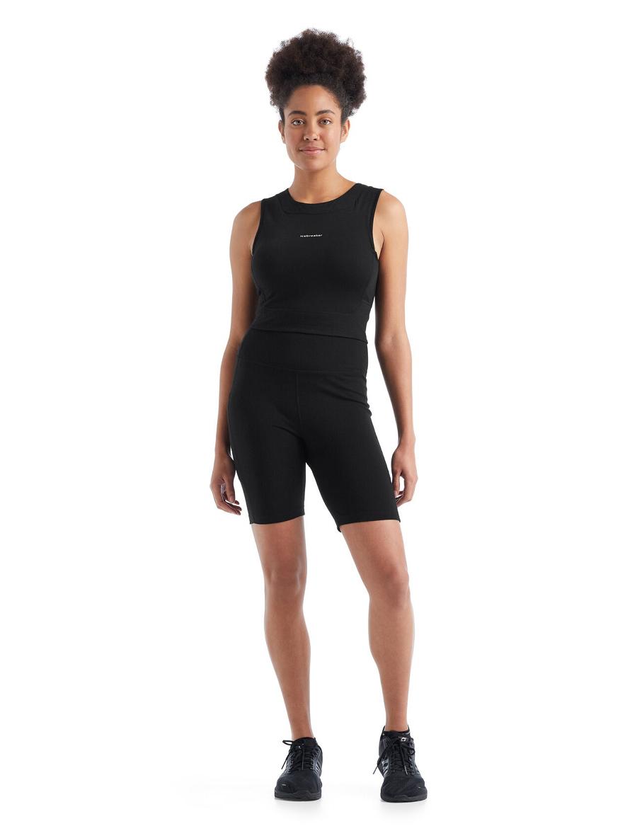 Women's Icebreaker Merino Fastray High Rise Shorts Black | CA 1440YXFU